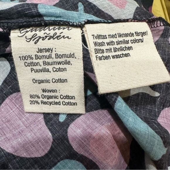 Gudrun Sjoden Black Floral Fig Print Organic Cotton Tunic Dress Size XXL - Picture 9 of 10